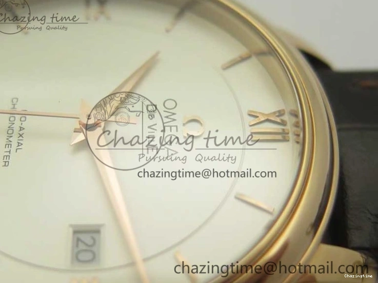 0119 Practical De Ville RG MKF 1:1 Best Edition Silver Dial RG Markers on Brown Leather Strap MIYOTA 9015 V 8049